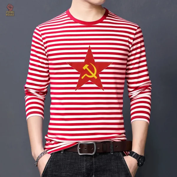 T-shirt communiste avec motif marin étoilé