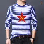 T-shirt à rayures marines, étoile emblématique