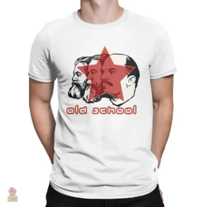 Tee-shirt old school affichant des icônes communistes