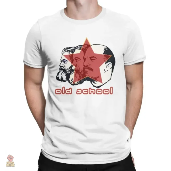 Tee-shirt old school affichant des icônes communistes