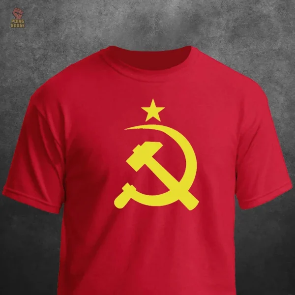 T-shirt communiste avec motif emblématique rouge