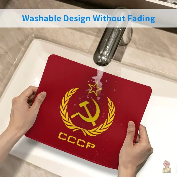 Tapis CCCP faucille marteau couronne étoile fond rouge