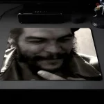 Tapis gris avec motif Che Guevara, rétro