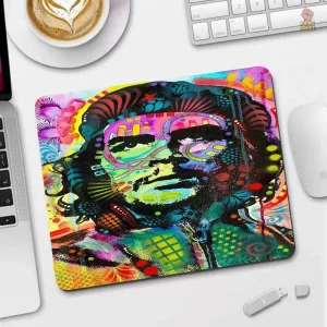 Souris tapis Che Guevara, illustration artistique en rouge