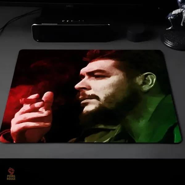 tapis-che-guevara-portrait-profil-cigare-tons-rouge-vert-1 Tapis de souris portrait Che Guevara profil cigare
