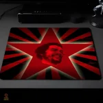 Tapis de souris Che Guevara portrait souriant étoile rouge