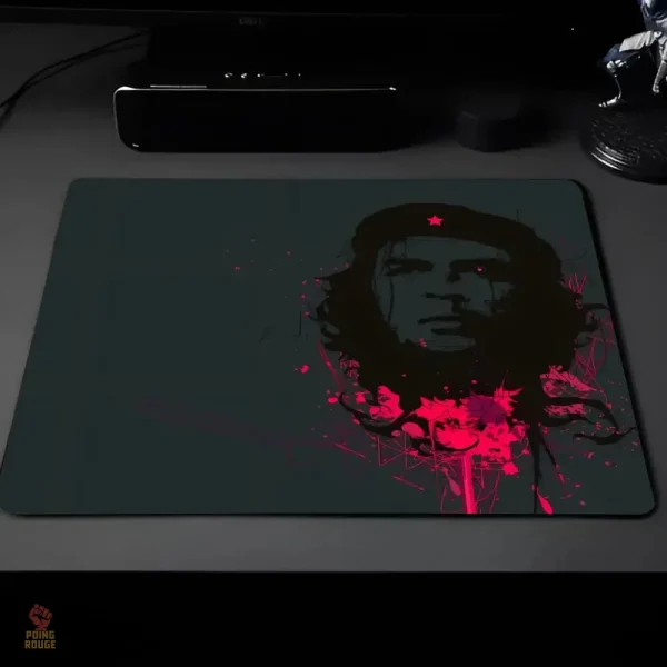 tapis-che-guevara-silhouette-encre-rose-magenta-fond-gris-1 Tapis de souris Che Guevara silhouette rose magenta