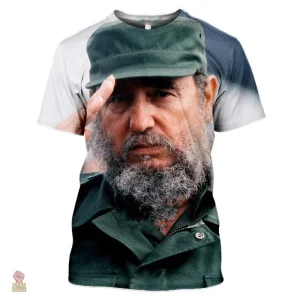 T-shirt emblématique Che Guevara sur fond noir, style graphique