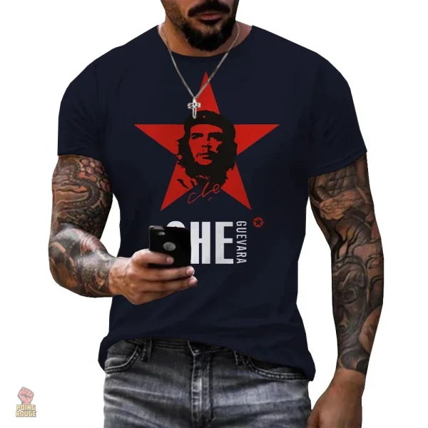 tshirt-che-guevara-etoile-rouge-geante-fond-bleu-marine-3d-1 T-shirt Che Guevara avec étoile rouge géante sur fond bleu marine