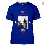 T-shirt Che Guevara et Fidel Castro, design Cuba bleu