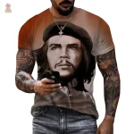 T-shirt Che Guevara portrait en impression 3D avec beret