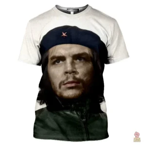 T-shirt Che Guevara colorisé avec beret bleu