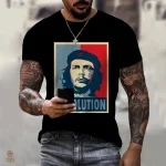 T-shirt Che Guevara style poster avec fond noir