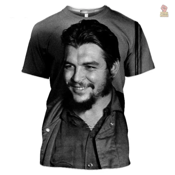 tshirt-che-guevara-souriant-portrait-photo-noir-blanc-1 T-shirt portrait Che Guevara noir et blanc souriant