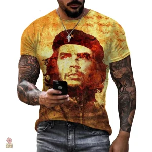 T-shirt vintage Che Guevara sepia avec fond doré