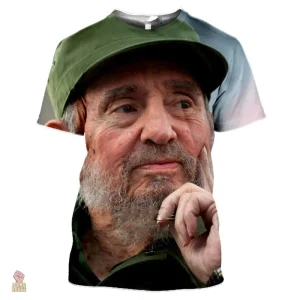 T-shirt portrait de Fidel Castro avec casquette verte