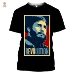 T-shirt Fidel Castro pop art style sur fond noir