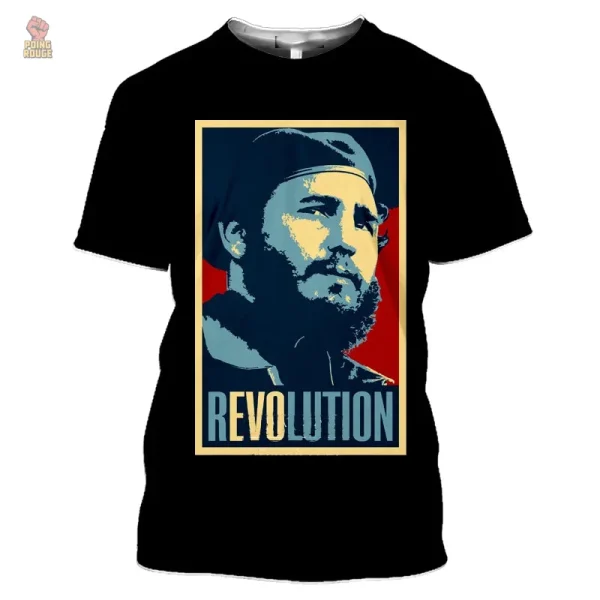 tshirt-fidel-castro-revolution-pop-art-style-hope-fond-noir-1 T-shirt Fidel Castro pop art style sur fond noir