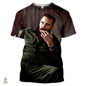 T-shirt avec photo de Fidel Castro en uniforme militaire