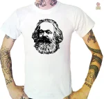 T-shirt Karl Marx portrait blanc en coton manches courtes