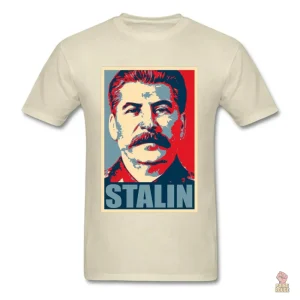 T-shirt portrait de Staline en charbon multicolore URSS