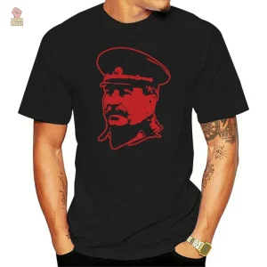 T-shirt Staline en uniforme URSS avec impression multicolore