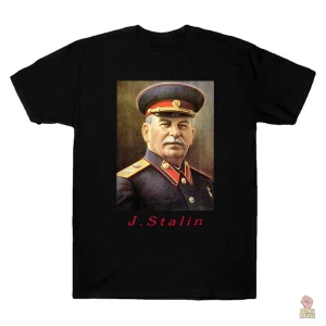 T-shirt portrait Staline en coton multicolore pour l'été