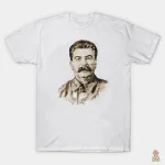 T-shirt portrait de Staline sur fond blanc