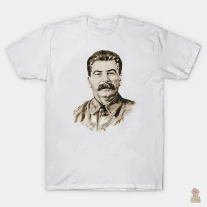 T-shirt portrait de Staline sur fond blanc