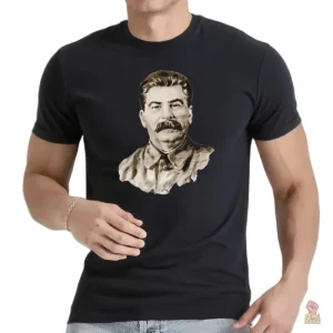 T-shirt portrait de Staline en impression 3D multicolore