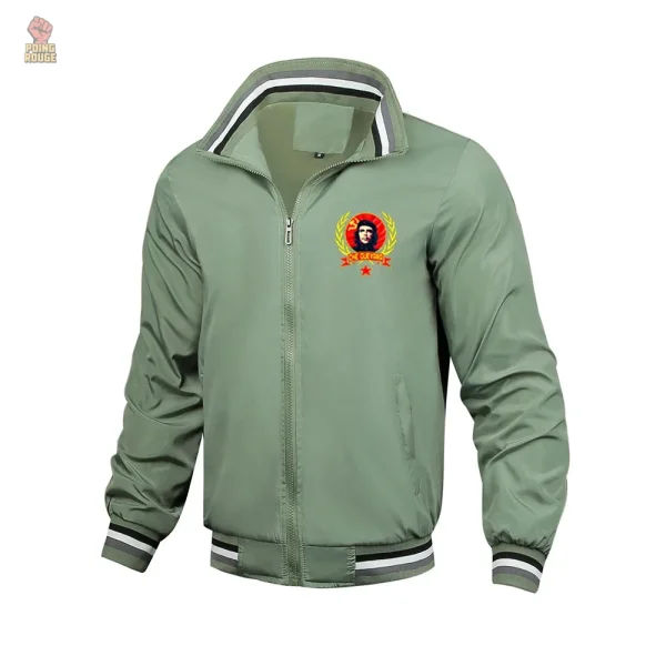 veste-che-guevara-visage-vert-1 Veste Che Guevara couleur verte avec motif de visage emblématique