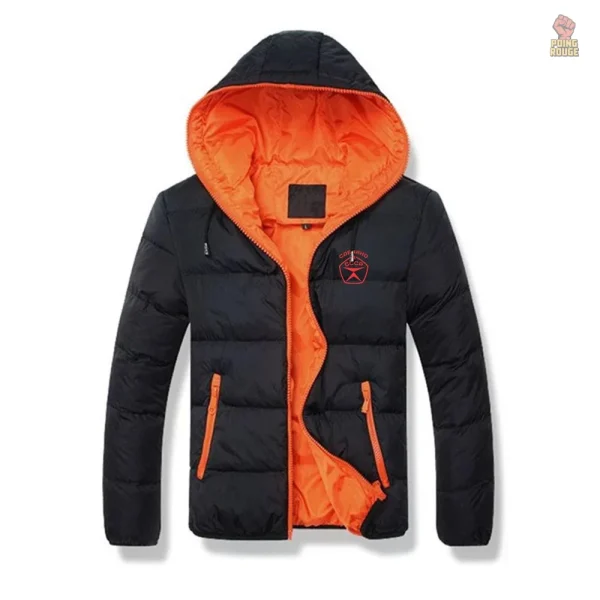 Veste CCCP matelassée, couleur bleu marine et vert lime